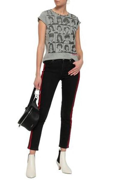 Shop Marc Jacobs Woman Embroidered Printed Cotton-jersey T-shirt Stone