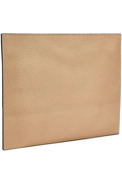 Shop Marni Woman Textured-leather Pouch Sand