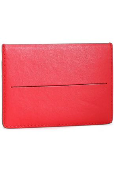 Shop Marni Woman Two-tone Leather Cardholder Claret