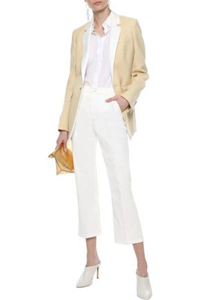 Shop Max Mara Woman Scozia Cropped Cotton-blend Twill Bootcut Pants White
