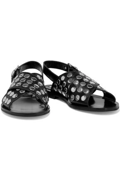 Shop Mcq By Alexander Mcqueen Mcq Alexander Mcqueen Woman Sundance Studded Leather Slingback Sandals Black