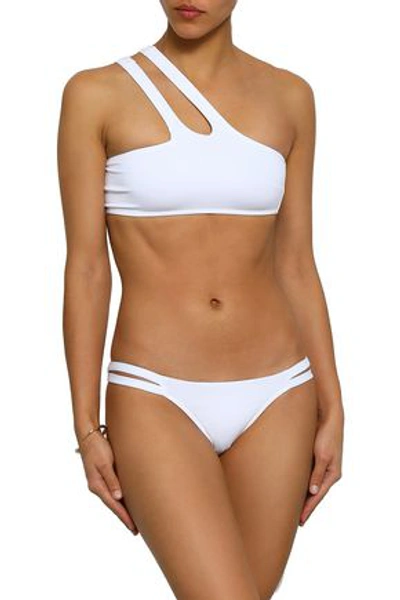Shop Melissa Odabash St. Lucia One-shoulder Cutout Bikini Top In White