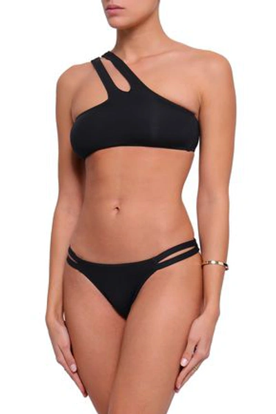 Shop Melissa Odabash St. Lucia Cutout Low-rise Bikini Briefs In Black