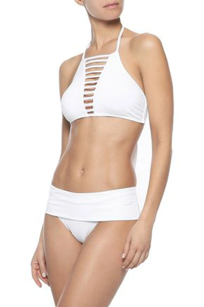 Shop Melissa Odabash Costa Rica Cutout Halterneck Bikini Top In White
