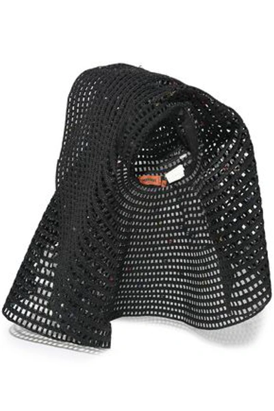 Shop Missoni Woman Bead-embellished Straw Sunhat Black