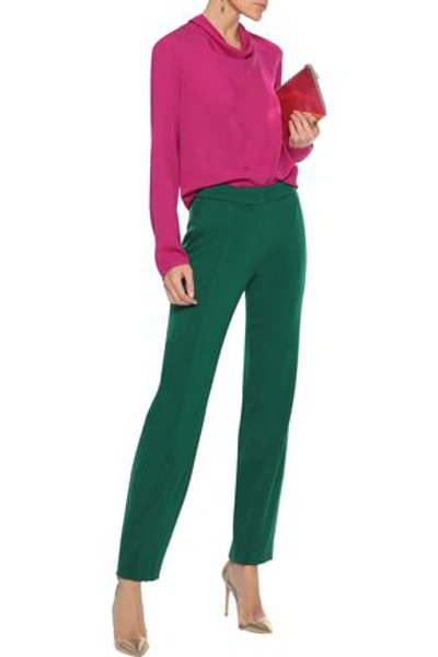 Shop Narciso Rodriguez Wool Straight-leg Pants In Emerald