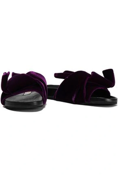 Shop N°21 Woman Knotted Velvet Slides Purple