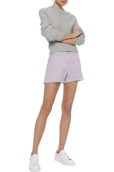 Shop Rag & Bone Justine Frayed Denim Shorts In Lilac