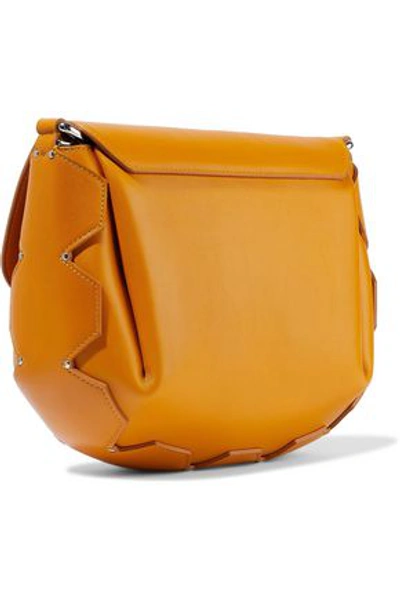 Shop Roberto Cavalli Woman Studded Leather Shoulder Bag Saffron