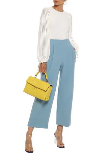 Shop Roksanda Woman Cropped Crepe Straight-leg Pants Sky Blue