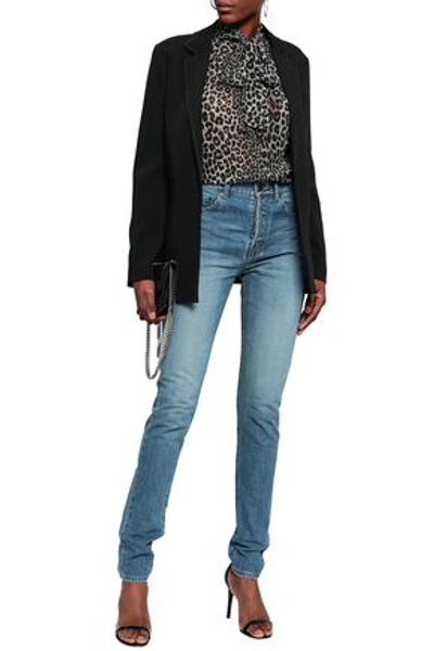 Shop Saint Laurent Woman High-rise Skinny Jeans Mid Denim