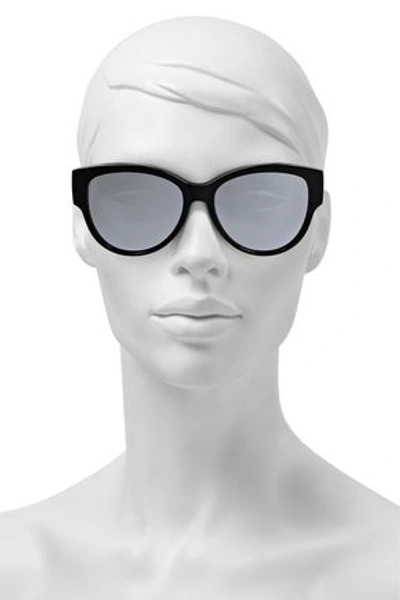 Shop Saint Laurent Woman M3 Cat-eye Acetate Mirrored Sunglasses Black