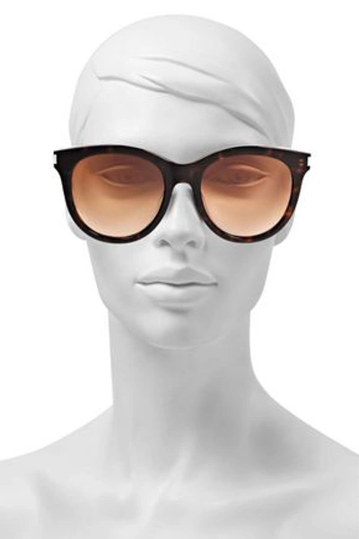 Shop Saint Laurent Woman Cat-eye Acetate Sunglasses Brown