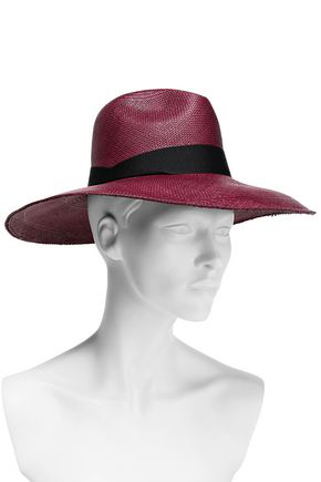 burgundy panama hat