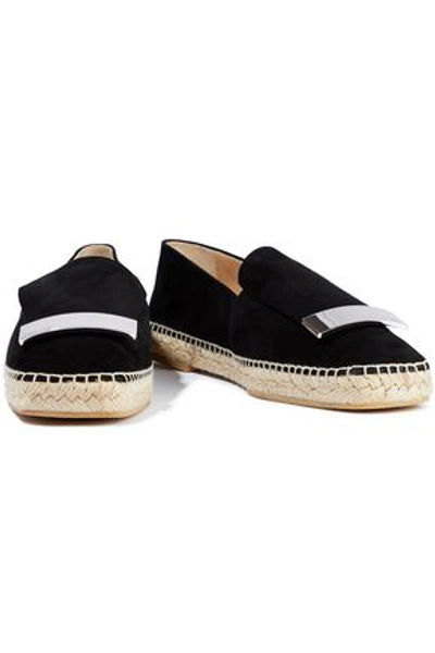 Shop Sergio Rossi Sr1 Suede Espadrilles In Black