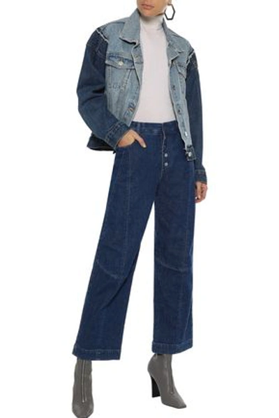 Shop Stella Mccartney High-rise Straight-leg Jeans In Mid Denim