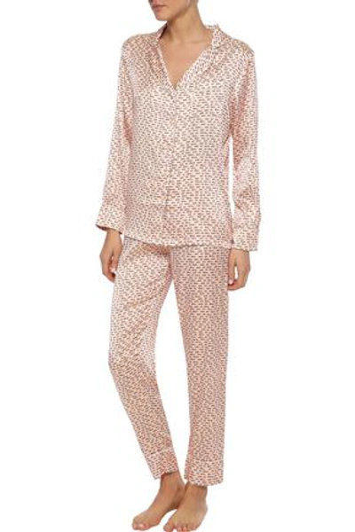 Shop Stella Mccartney Woman Ellie Leaping Printed Stretch-silk Satin Pajama Set Ecru