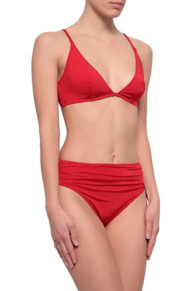 Shop Stella Mccartney Woman Triangle Bikini Top Red