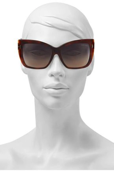 Shop Tom Ford Woman Irina Square-frame Acetate Sunglasses Brown