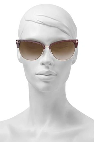 Shop Tom Ford Fany D-frame Acetate And Gold-tone Sunglasses In Antique Rose