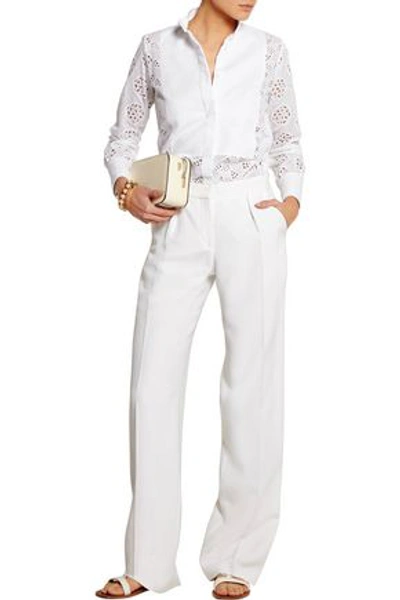 Shop Valentino Woman Broderie Anglaise Cotton Shirt White