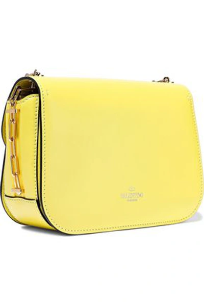 Shop Valentino All Over Chain Leather Shoulder Bag In Yellow