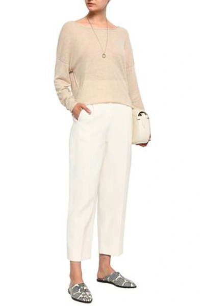 Shop American Vintage Woman Mélange Wool-blend Sweater Ecru