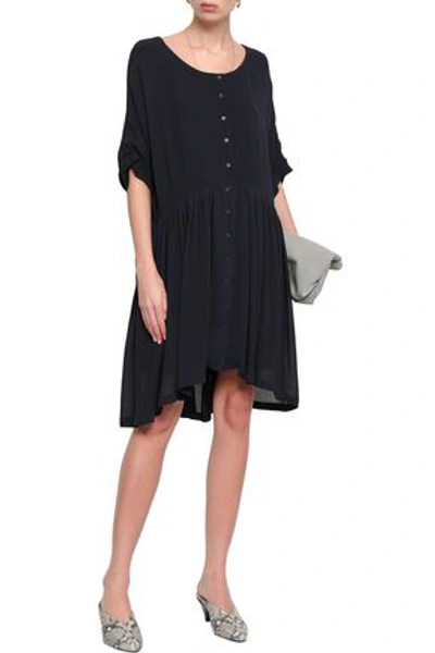 Shop American Vintage Gathered Crepe Shirt Dress In Charcoal