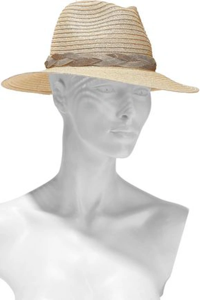 Shop Eugenia Kim Chain-trimmed Hemp-blend Panama Hat In Beige