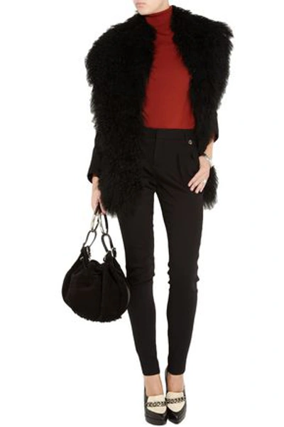 Shop Gucci Woman Wool-blend Twill Skinny Pants Black