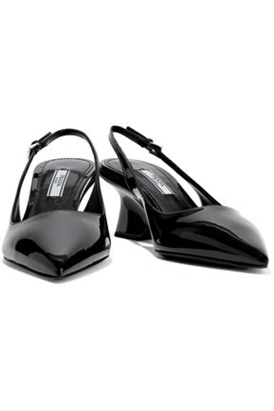 Shop Prada Woman Patent-leather Slingback Pumps Black