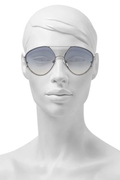 Shop Balenciaga Aviator-style Silver-tone And Acetate Sunglasses In Gray