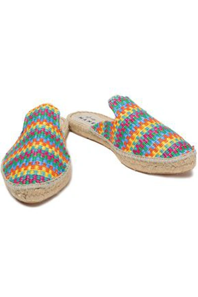 Shop Manebi Manebí Woman Yucatán Woven Raffia And Canvas Espadrille Slippers Multicolor