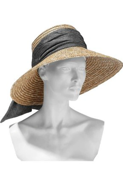 Shop Eugenia Kim Woman Annabelle Gauze-trimmed Straw Sunhat Beige