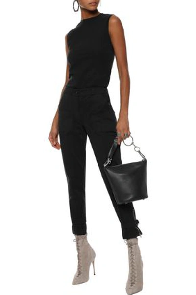 Shop Robert Rodriguez Woman Cropped Cotton-blend Twill Skinny Pants Black