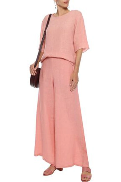 Shop Mansur Gavriel Woman Linen Top Blush