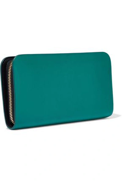 Shop Smythson Woman Compton Leather Continental Wallet Emerald