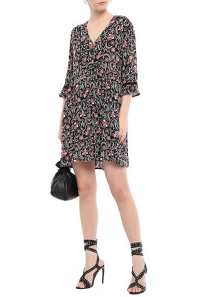 Shop Ba&sh Woman Haley Floral-print Voile Mini Dress Black