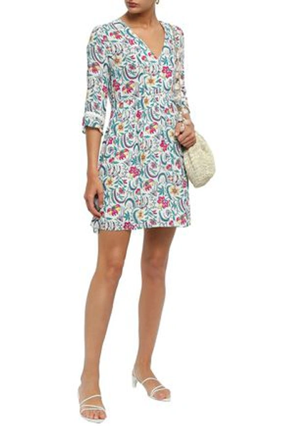 Shop Ba&sh Woman Haley Floral-print Voile Mini Dress Ivory