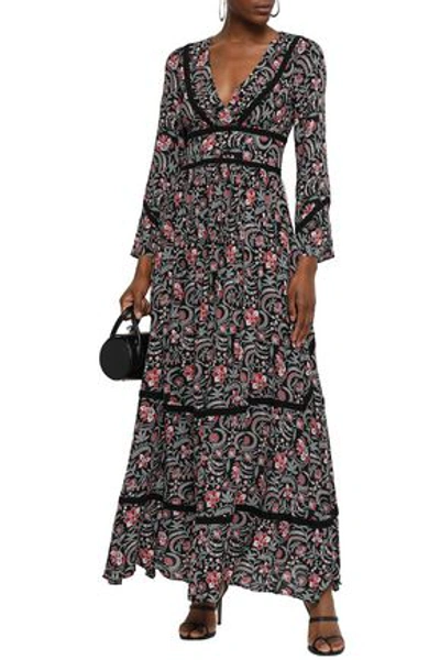 Shop Ba&sh Woman Heren Floral-print Voile Maxi Dress Black