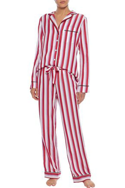 Shop Yolke Twill Pajama Set In Red
