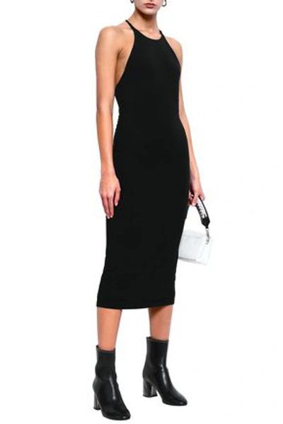 Shop Alexander Wang T Stretch-modal Jersey Midi Dress In Black