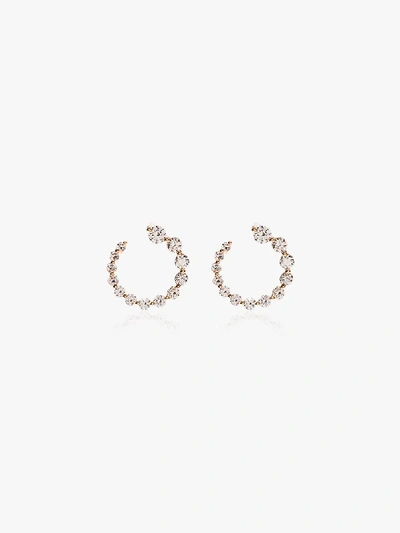 Shop Anita Ko 18k Rose Gold And Diamond Hoop Earrings