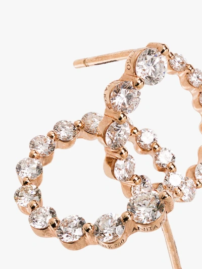 Shop Anita Ko 18k Rose Gold And Diamond Hoop Earrings