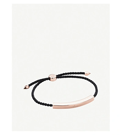 Shop Monica Vinader Linear 18ct Rose Gold-plated Friendship Bracelet