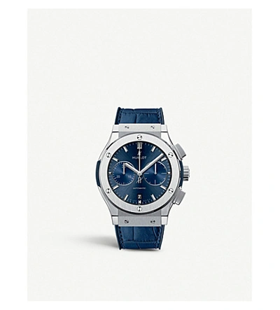 Shop Hublot 521.nx.7170.lr Classic Fusion Blue Chronograph Titanium Watch