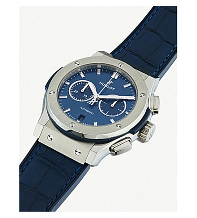 Shop Hublot 521.nx.7170.lr Classic Fusion Blue Chronograph Titanium Watch