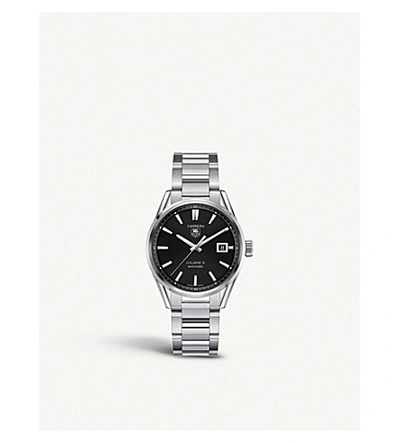 Shop Tag Heuer Carrera Calibre 5 Watch In Silver/black