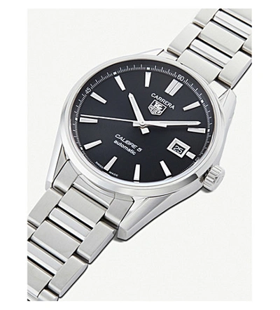 Shop Tag Heuer Carrera Calibre 5 Watch In Silver/black