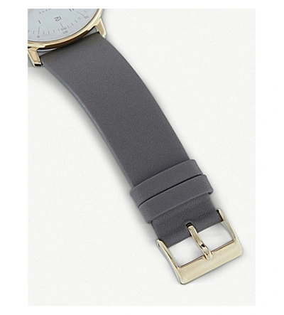 Shop Junghans 027/7806.00 Max Bill Automatic Gold-plated And Leather Strap Watch In Silver